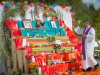Padre Xavier Aponte blesses the altar.