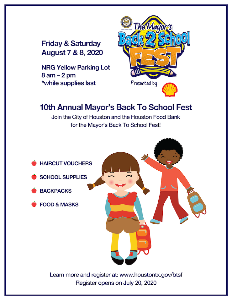 City of Houston Announces the 10th Annual Mayor’s Back to School Fest