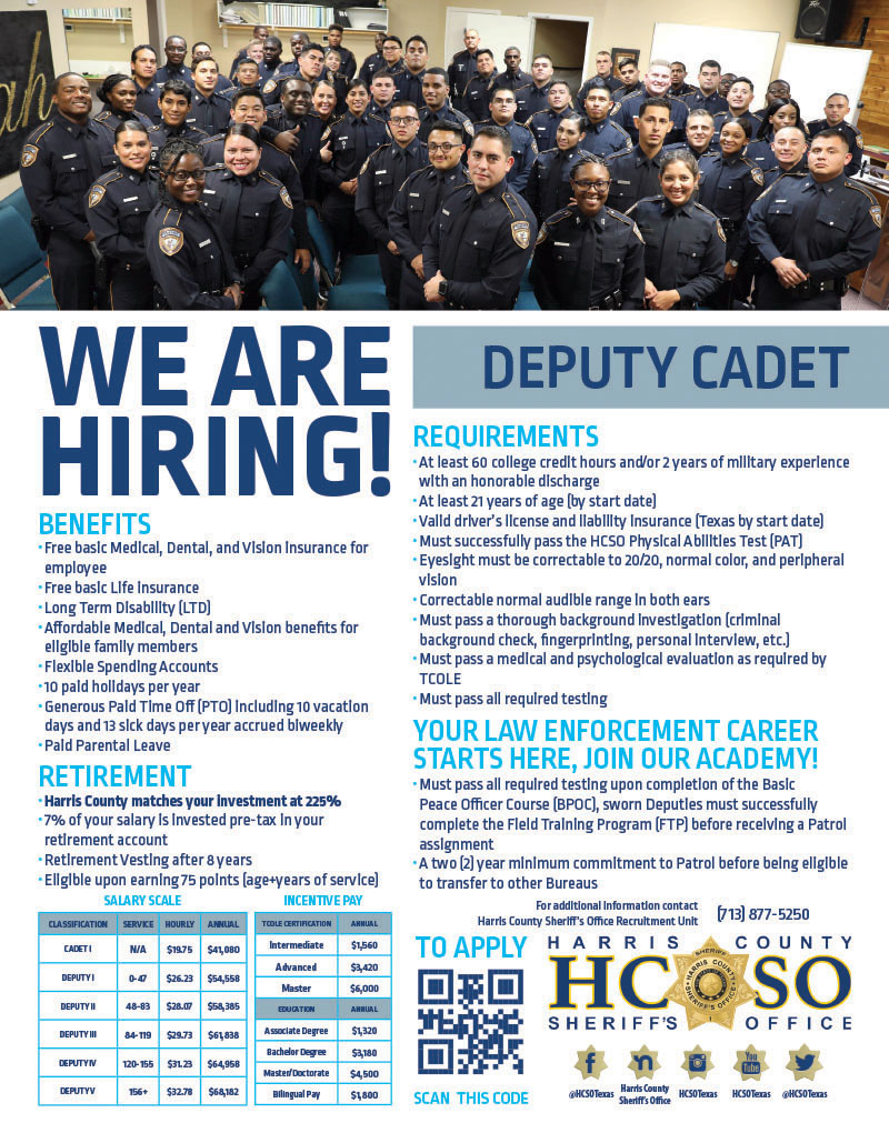 The Harris County Sheriff's Office is Hiring – East Aldine Management  District