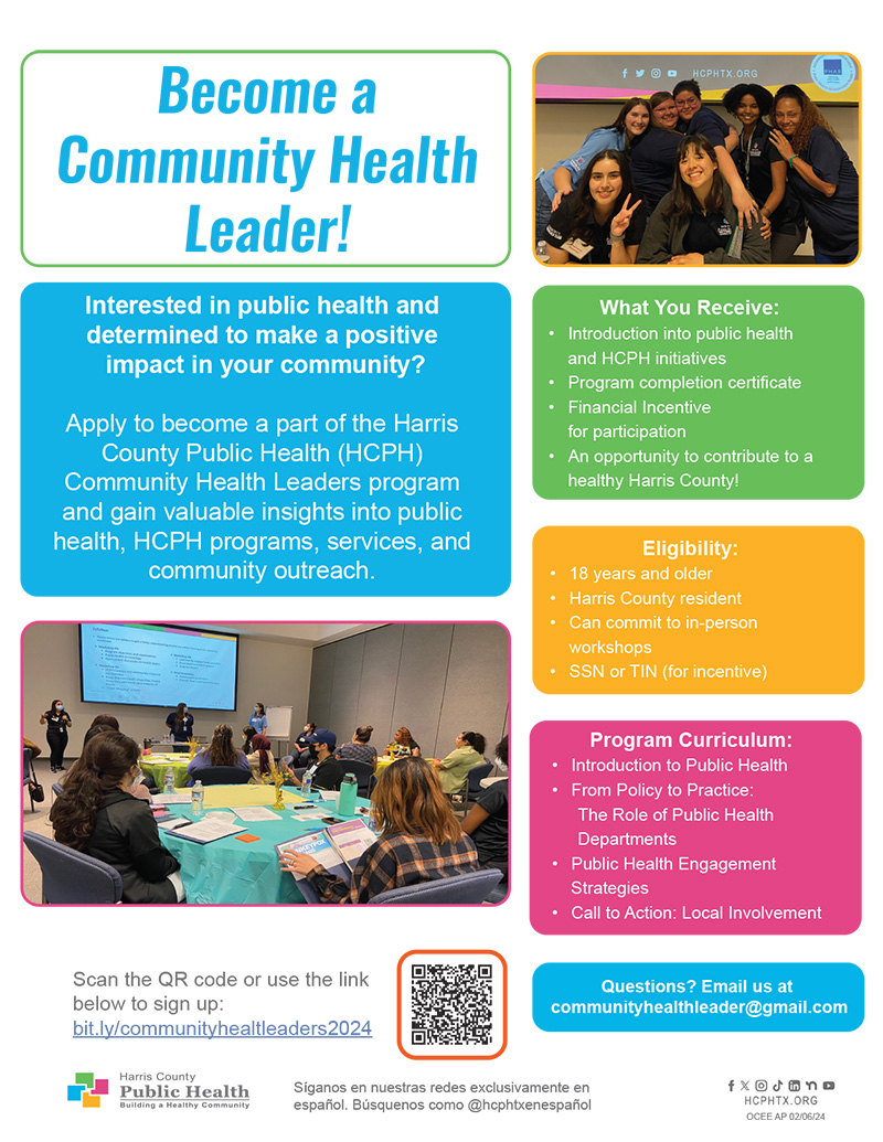 Become a Community Health Leader – East Aldine Management District