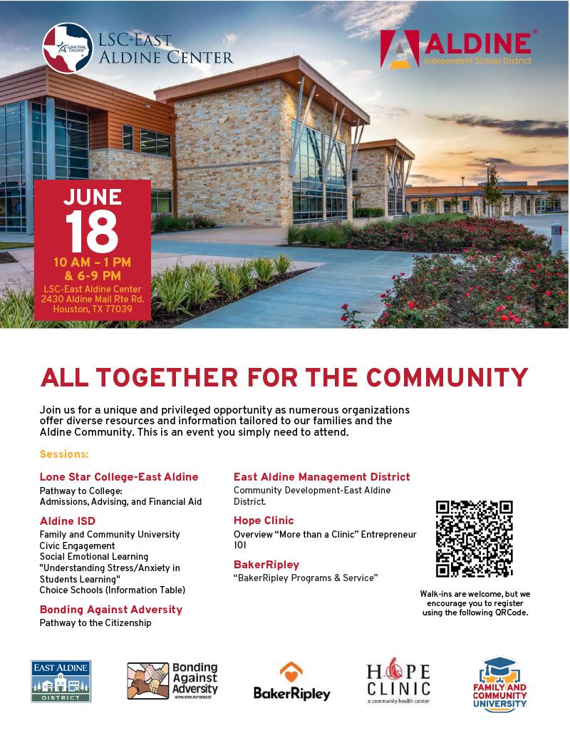 Postponed: AISD’s All Together for the Community, June 18 – East Aldine ...