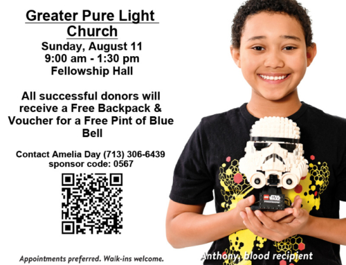 Blood Drive at Greater Pure Light Church, Aug. 11