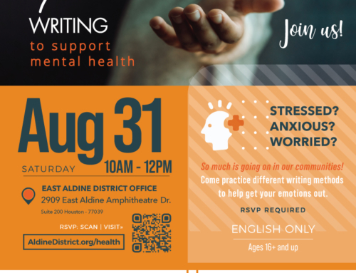 Free Class: Writing to support mental health, Aug. 31