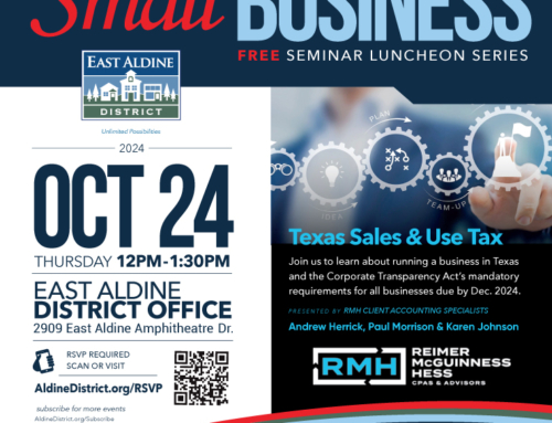 Small Business Free Seminar Luncheon Series: Texas Sales & Use Tax | Oct. 24