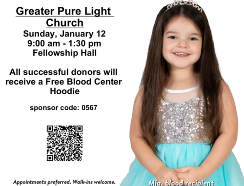 Greater Pure Light Church: Blood Drive and Immunization Event, Jan. 12