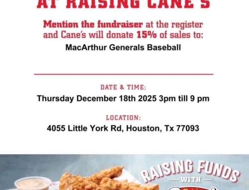 Join Raising Cane’s Fundraiser to Support the MacArthur HS Generals Baseball Team