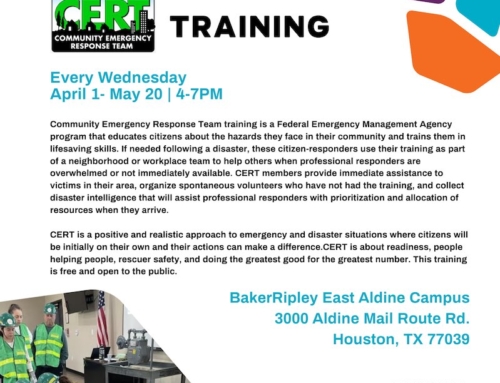 CERT Training Every Wednesday Starts April 1