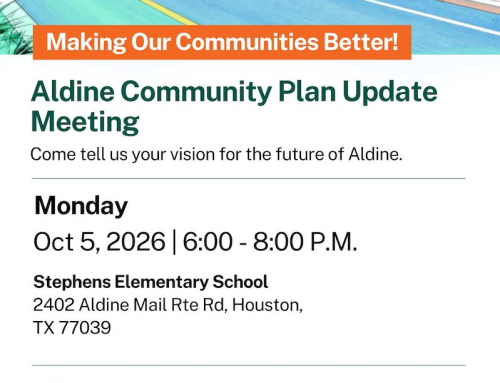 Reunión para actualizar el Plan Comunitario de Aldine, 5 de oct.