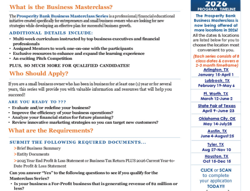 Prosperity Bank: 2026 Masterclass Series