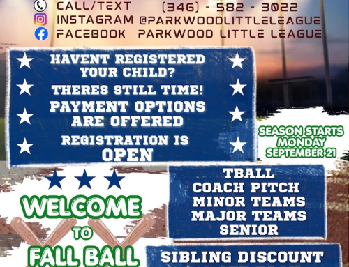 Parkwood American Little League – There is Still Time to Register