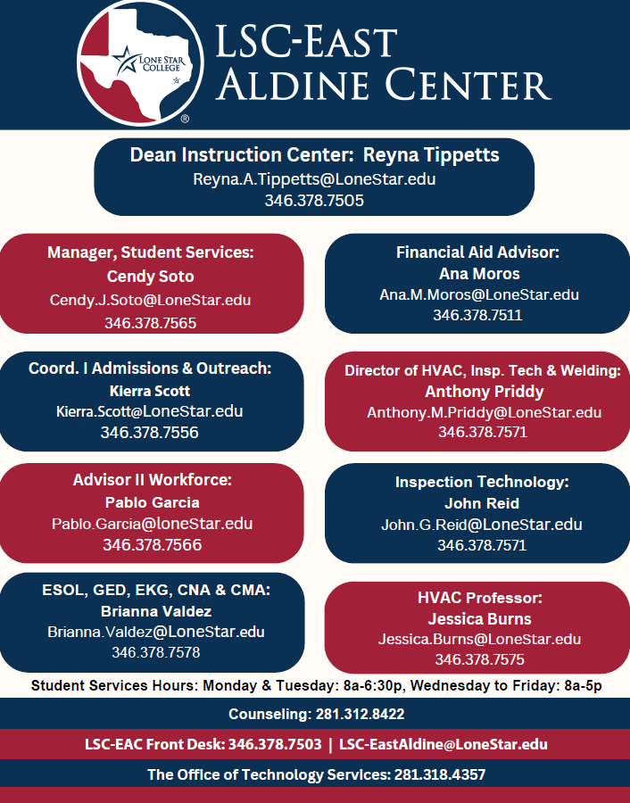 LSC-East Aldine Center staff contacts